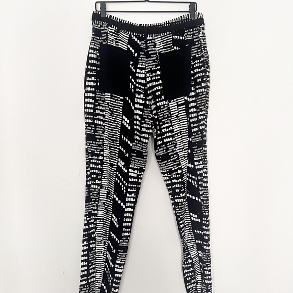 Proenza Schouler black and white pattern tie waist pants size 8 - Picture 6 of 6
